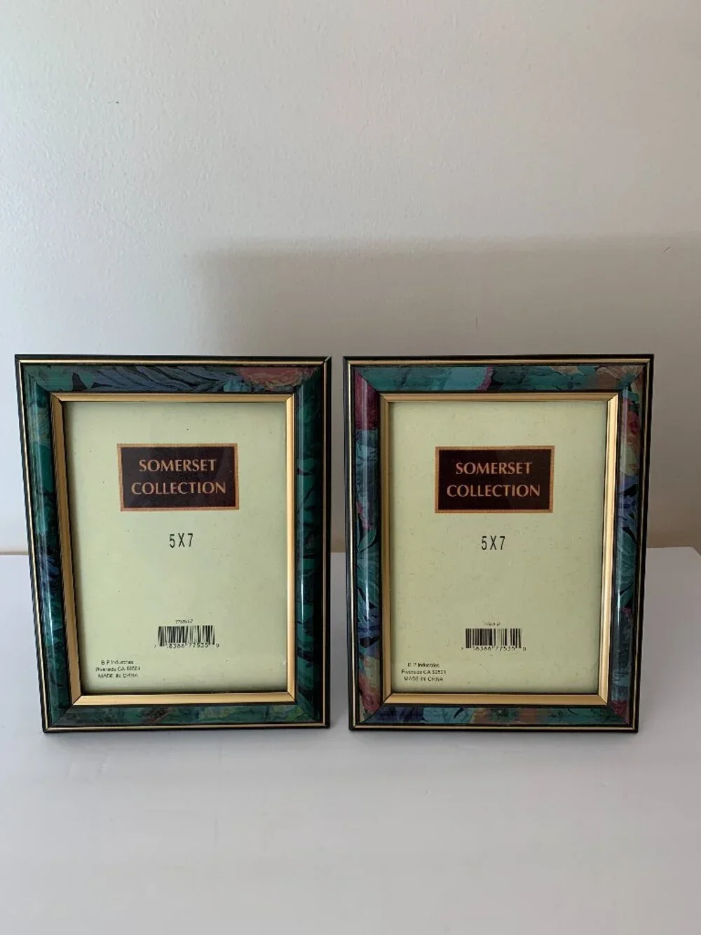 Vintage Somerset Collection 5X7 inch floral picture frames with gold accents